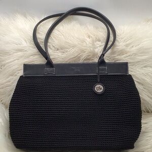The Sak Elliot Lucca Black Knit Weave Shoulder Bag